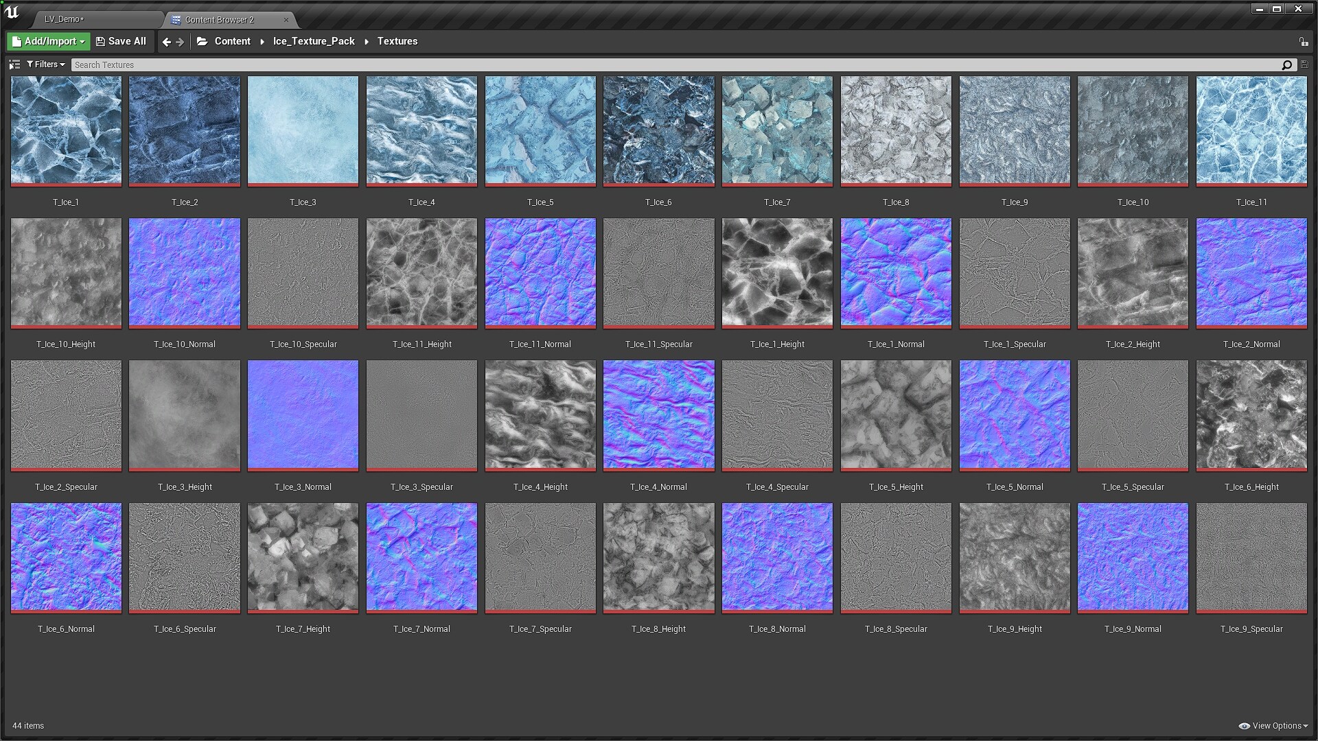 Ice texture pack in Materials UE Marketplace